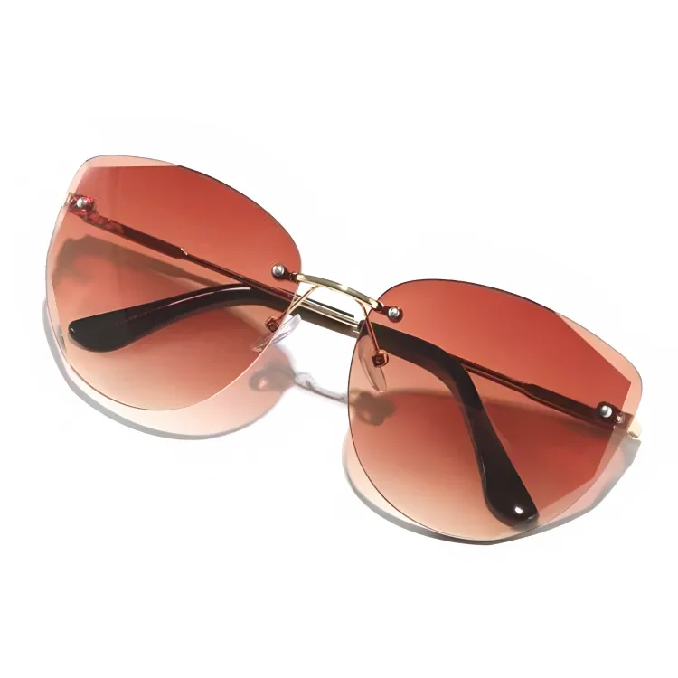 Jubleelens - Square Sunglasses - Retro Glamour Light Brown Shade with UV Protection