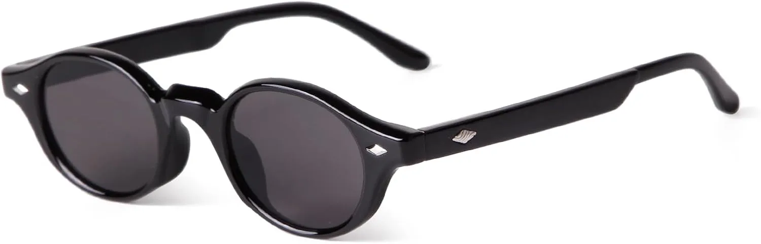 JUDOO Retro Small Round Sunglasses for Women Men Vintage Circle Glasses Costume Cosplay 90s Oval Shades UV400 Protection