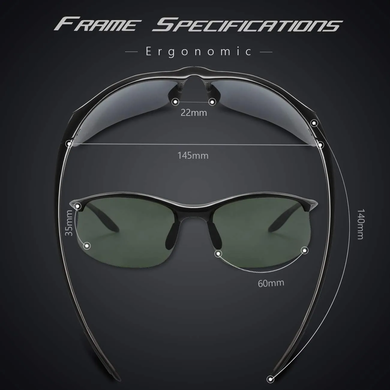JULI Polarized Sports Sunglasses for Men Women Tr90 Unbreakable Frame for Running Fishing Baseball Driving MJ8002