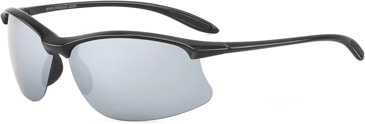 JULI Polarized Sports Sunglasses for Men Women Tr90 Unbreakable Frame for Running Fishing Baseball Driving MJ8002