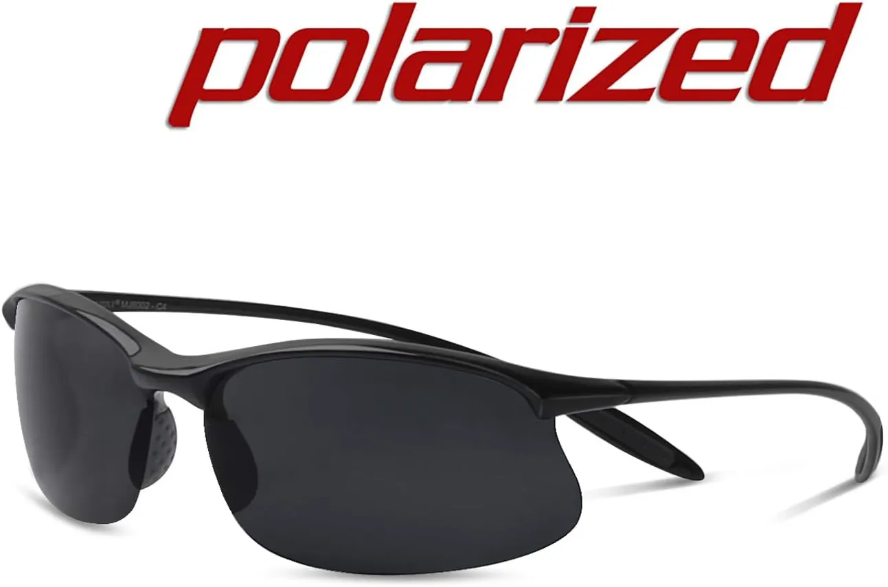 JULI Polarized Sports Sunglasses for Men Women Tr90 Unbreakable Frame for Running Fishing Baseball Driving MJ8002