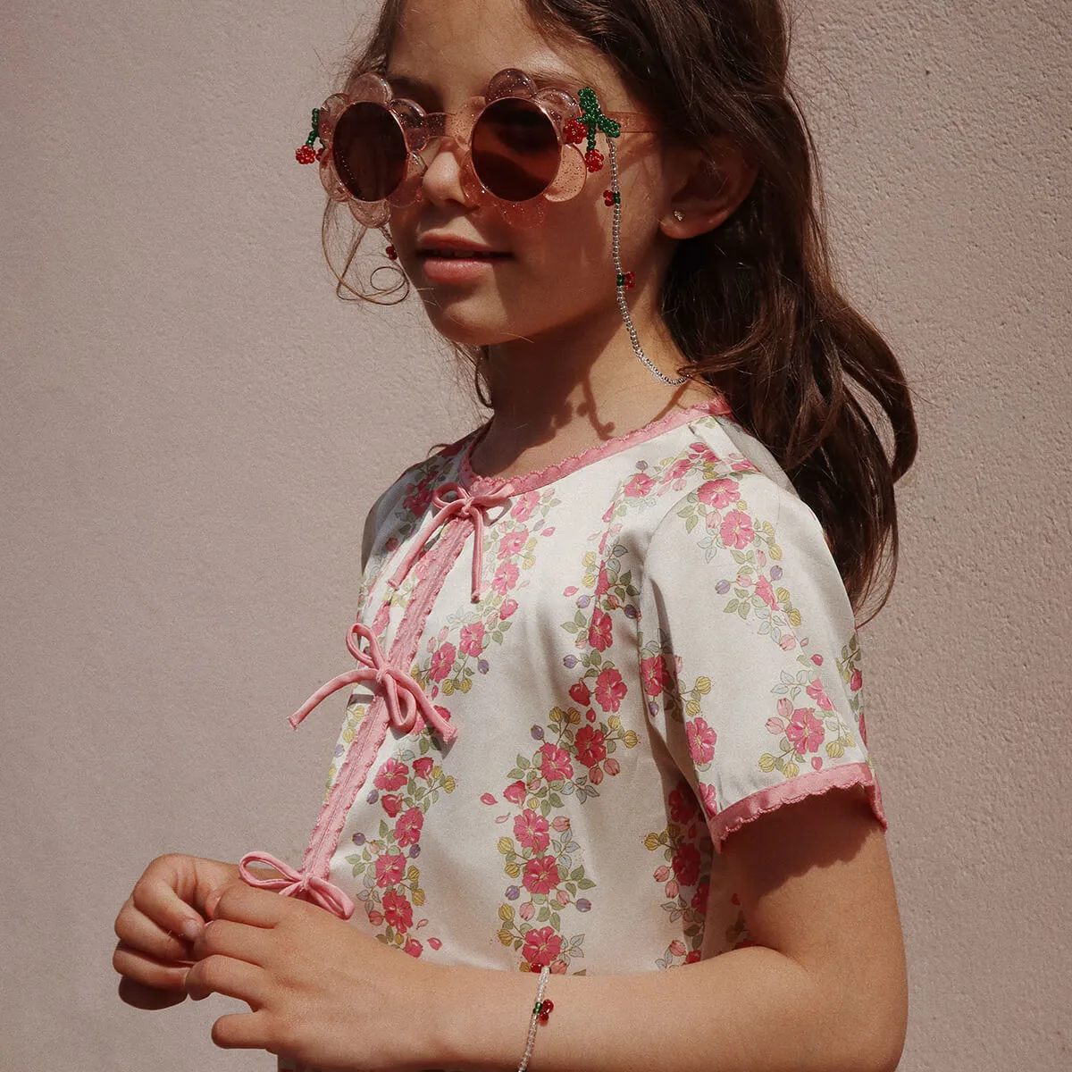 Junior Flower Sunglasses in Glitter Rose by Konges Sløjd