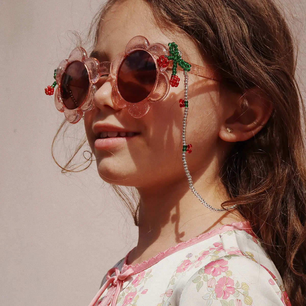 Junior Flower Sunglasses in Glitter Rose by Konges Sløjd
