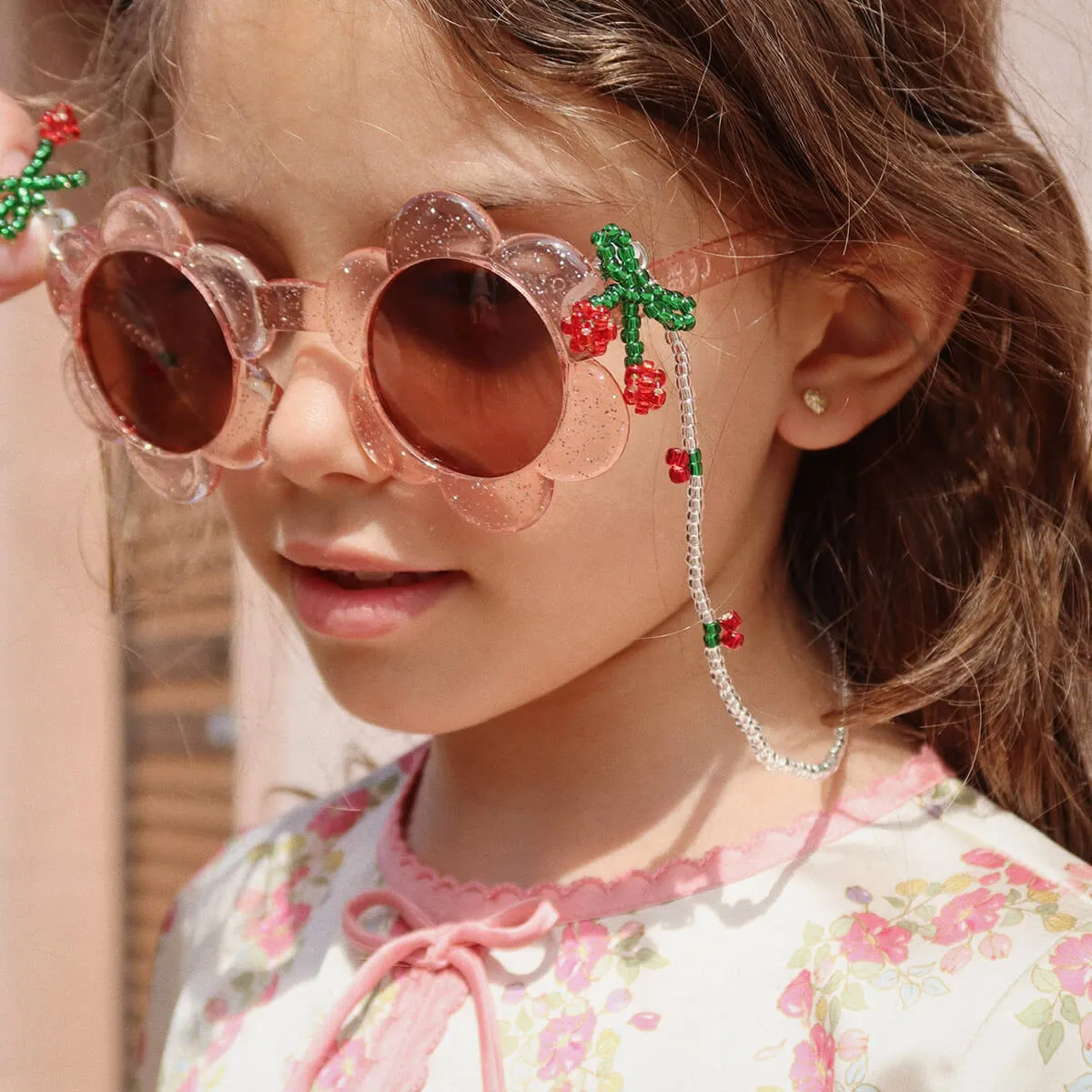 Junior Flower Sunglasses in Glitter Rose by Konges Sløjd