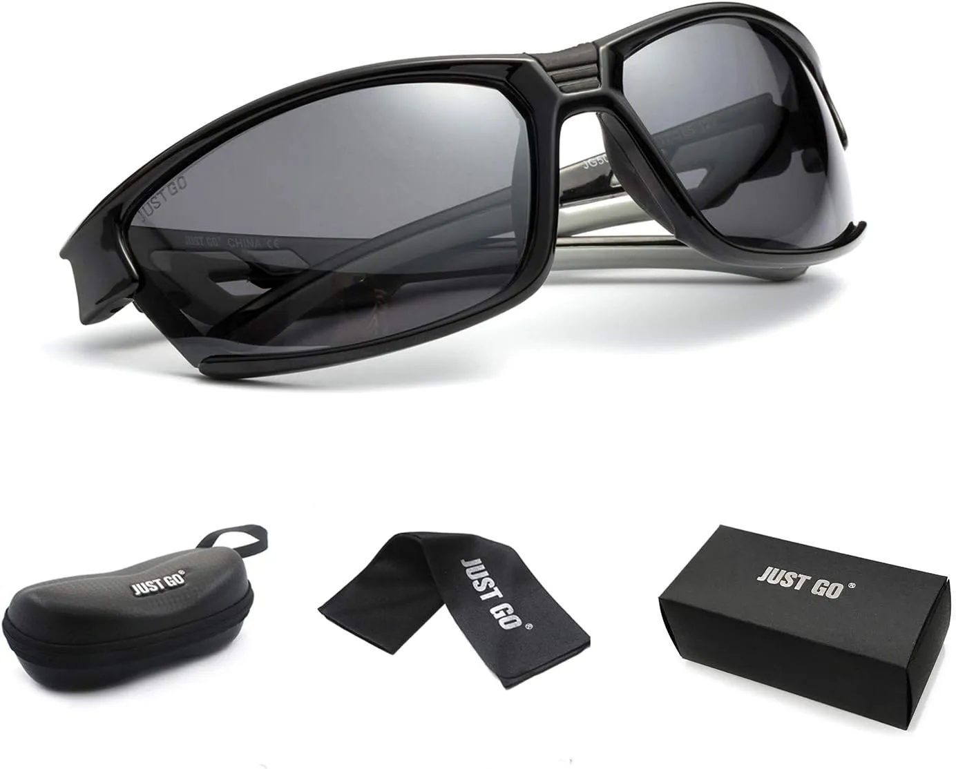 JUST GO Polarized Sports Sunglasses for Baseball Running Cycling Fishing Golf