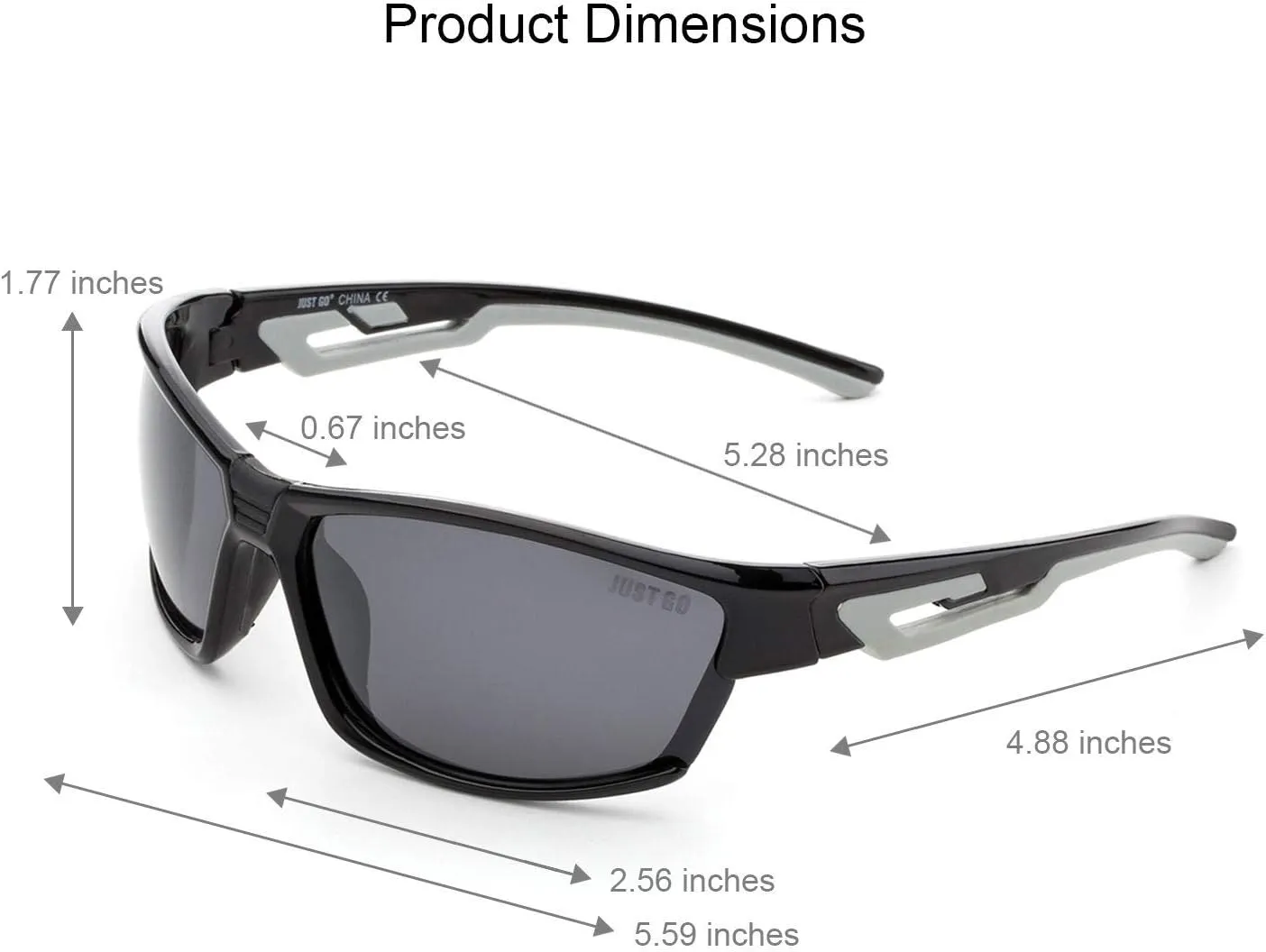 JUST GO Polarized Sports Sunglasses for Baseball Running Cycling Fishing Golf