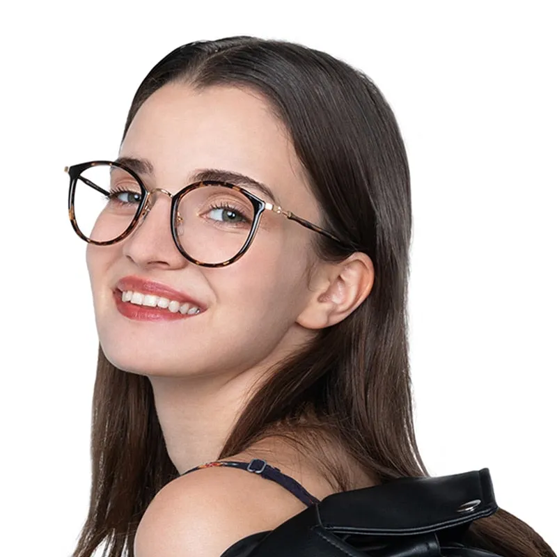 Kansept Unisex Full Rim Round Tr 90 Titanium Eyeglasses 90020