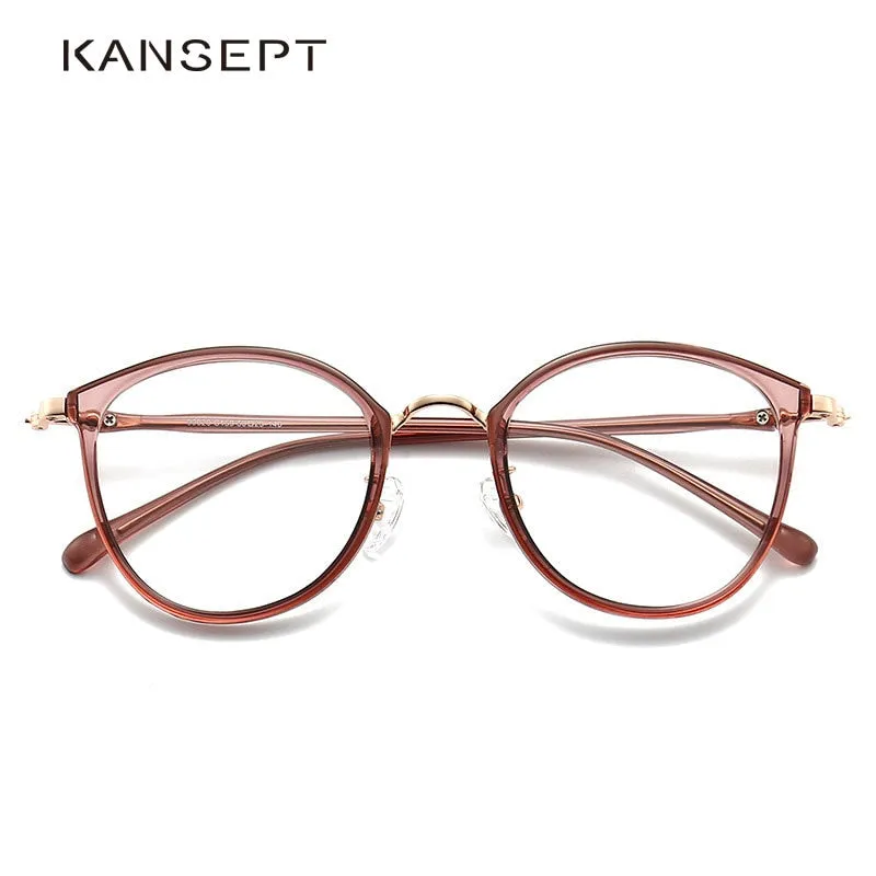 Kansept Unisex Full Rim Round Tr 90 Titanium Eyeglasses 90020