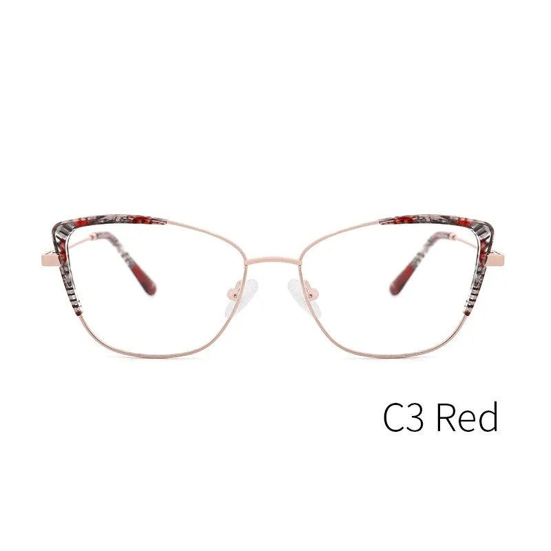 Kansept Women's Full Rim Cat Eye Stainless Steel Frame Eyeglasses Ms8124