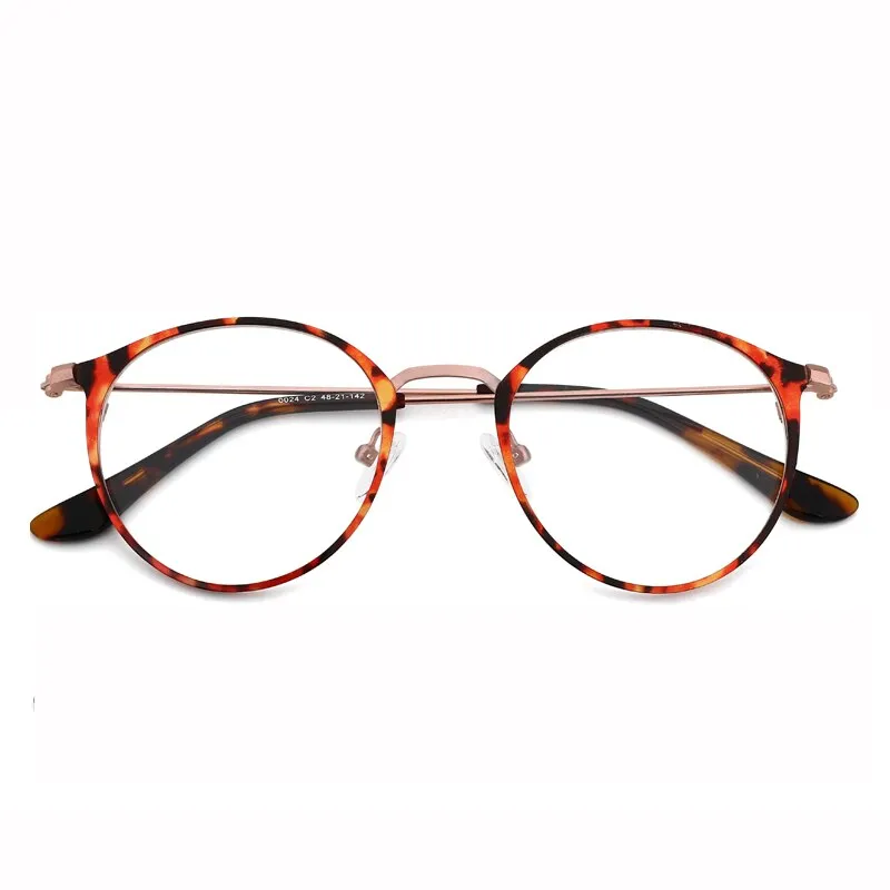 Kansept Women's Full Rim Round Cat Eye Stainless Steel Eyeglasses 0024