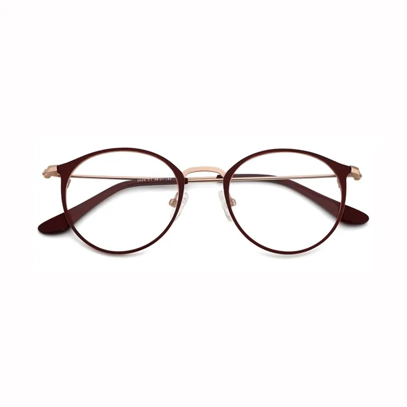 Kansept Women's Full Rim Round Cat Eye Stainless Steel Eyeglasses 0024