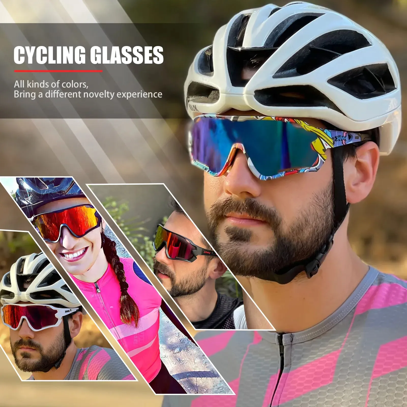 Kapvoe Outdoor Sports Cycling Glasses Polarized Bicycle Sunglasses Road Bike UV400 Mountain Men Women Cycling Goggles Eyewear