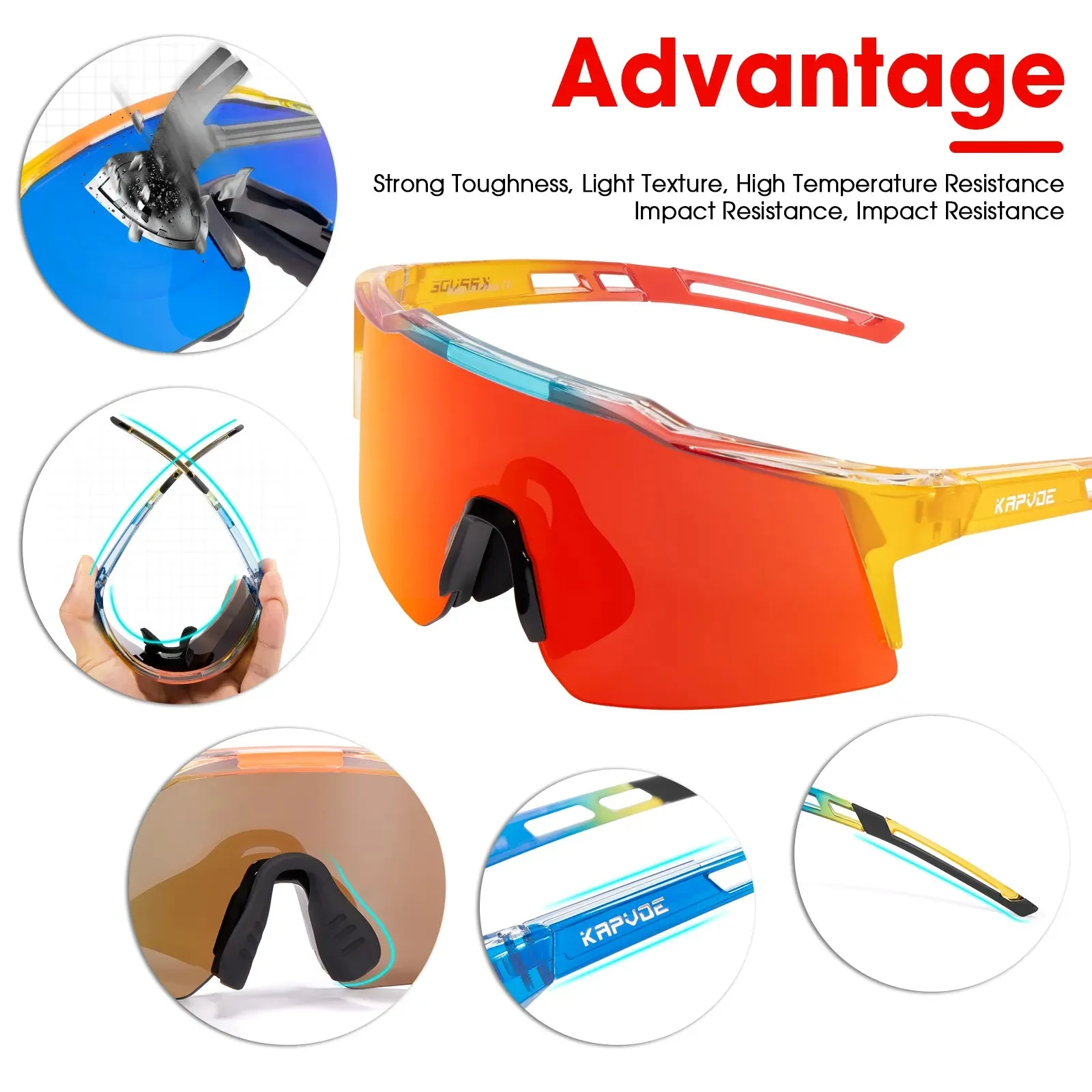 Kapvoe Teen Glasses Photochromic Sunglasses Sports Cycling Kids UV400 Boys Bike Glasses Outdoor Girl Bicycle Protection Glasses