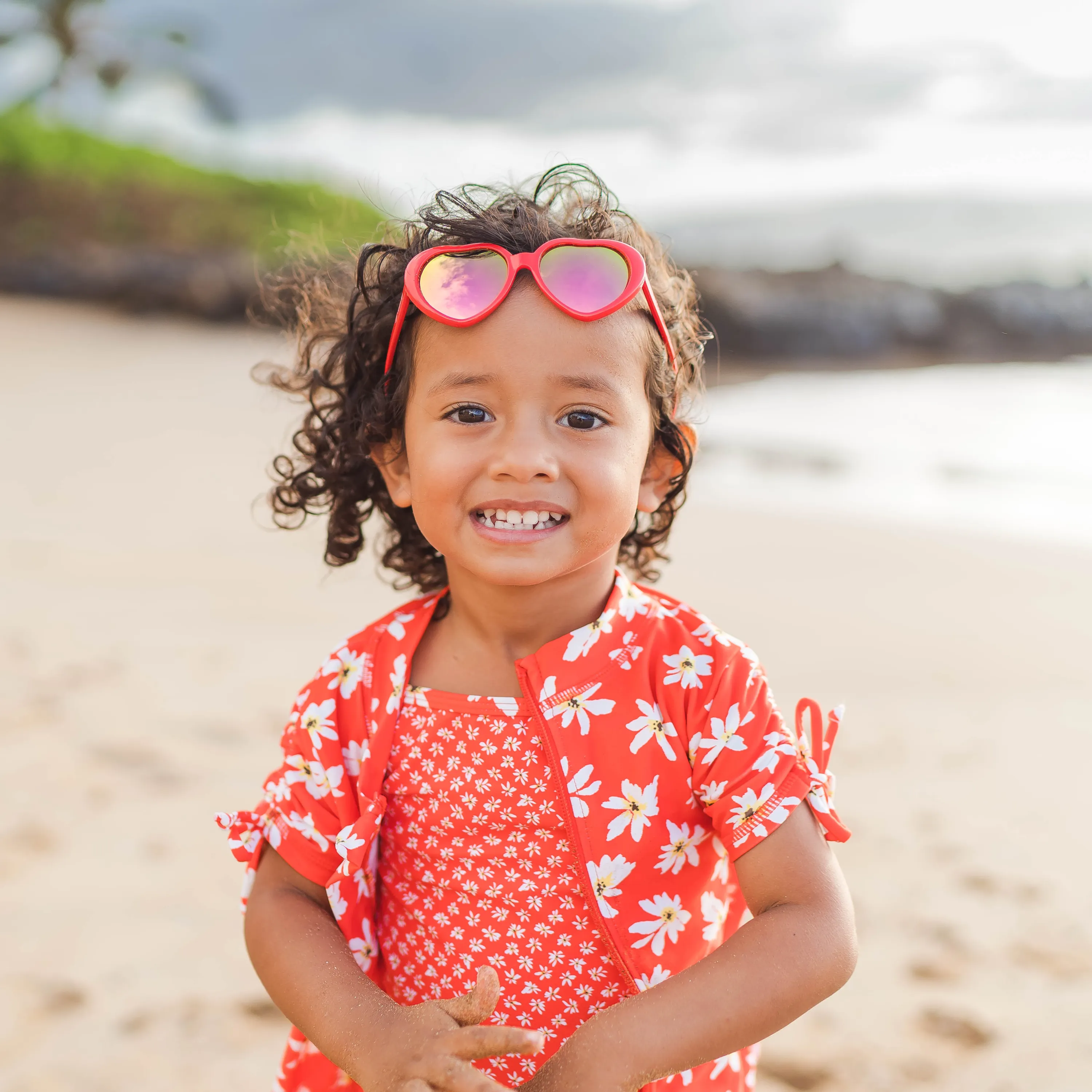Kids Heart Sunglasses - Red