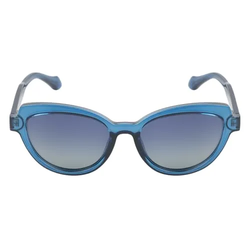 KILLER Women's Sunglass, Cat-Eye Shaped Acetate Frame Polarized Lens Sunglasses Case For Women, Girls, 100% UV Lens Sunglasses, Frame Color - Blue, Lens - Blue