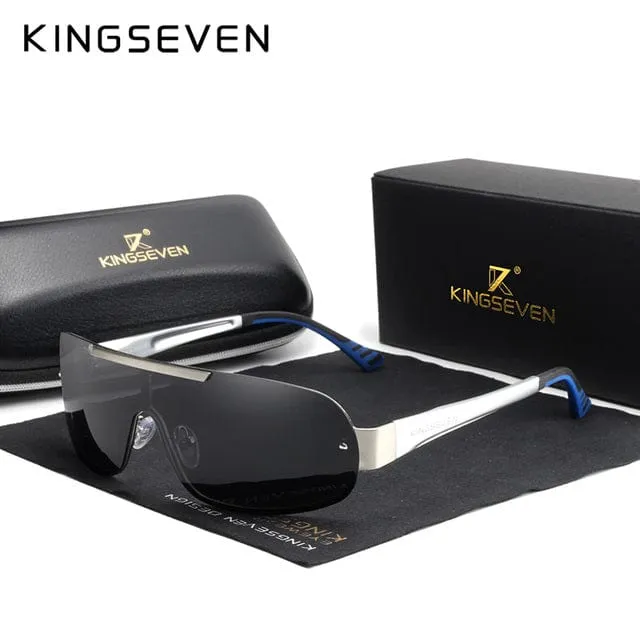 KINGSEVEN Design Aluminum Polarized Sunglasses Goggle Integrated Lens