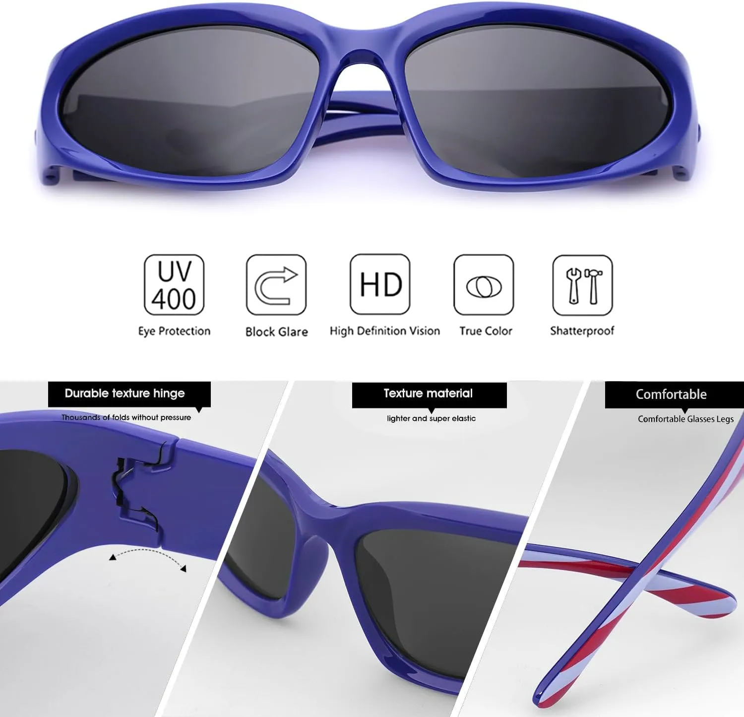 knliwkm 2 Pairs Y2K Wrap Around Sunglasses Sports Futuristic Oval Glasses for Women Men Trendy Fashion Shades Silver