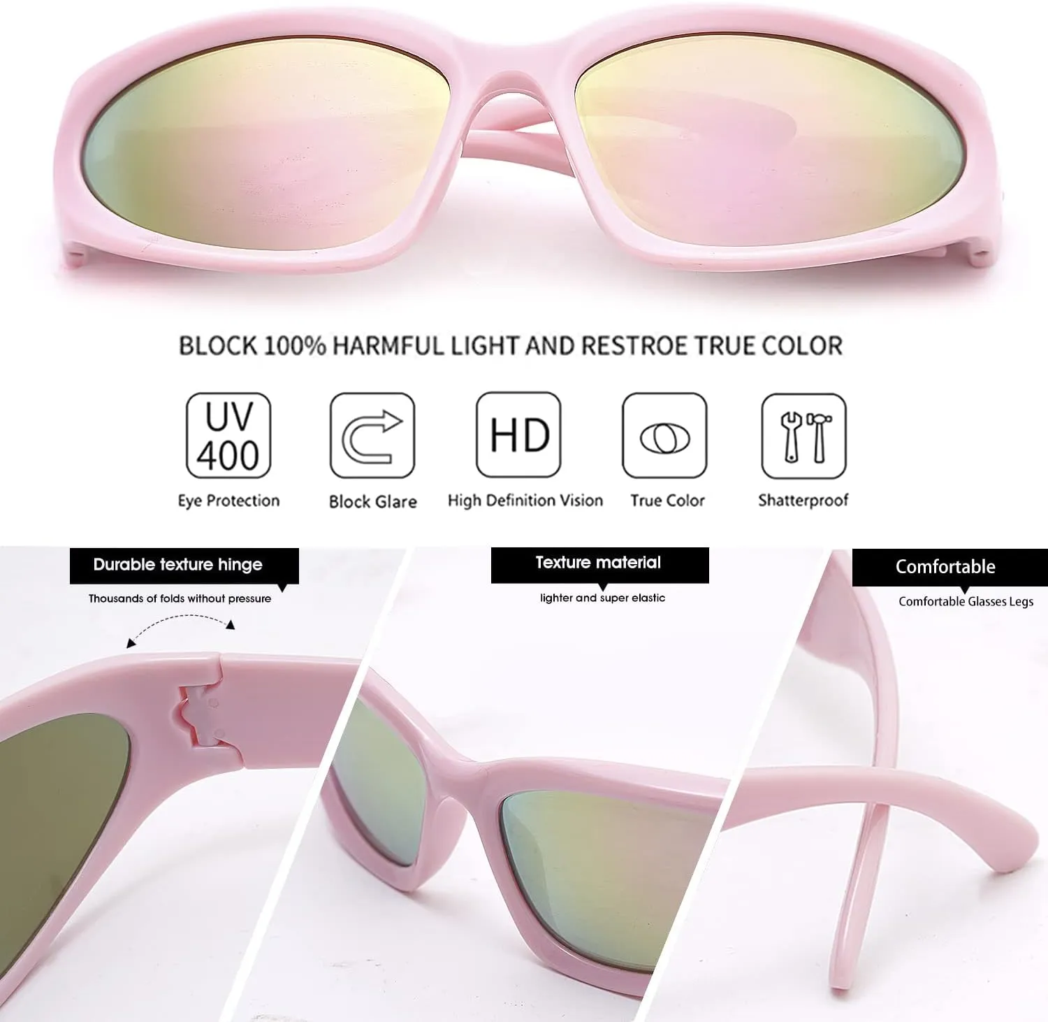 knliwkm 2 Pairs Y2K Wrap Around Sunglasses Sports Futuristic Oval Glasses for Women Men Trendy Fashion Shades Silver