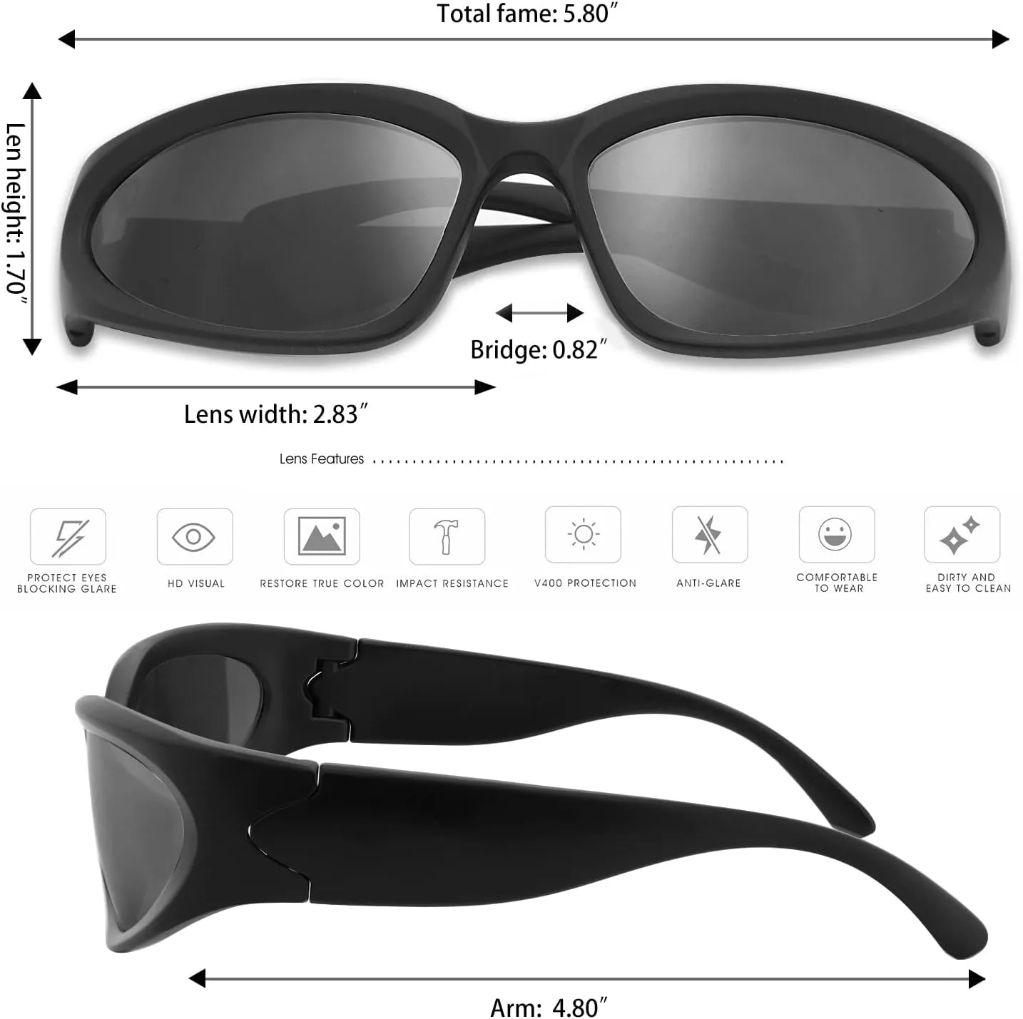 knliwkm 2 Pairs Y2K Wrap Around Sunglasses Sports Futuristic Oval Glasses for Women Men Trendy Fashion Shades Silver