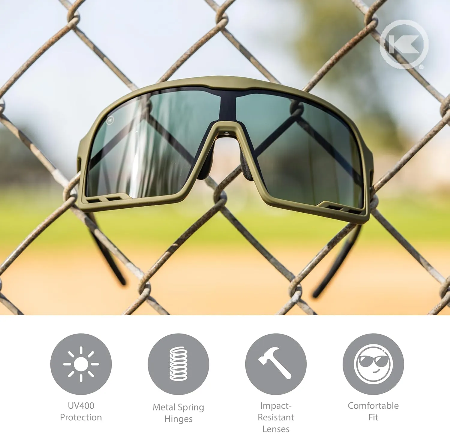 Knockaround Campeones Wraparound Sunglasses for Men and Women - Performance Lenses with Full UV400 Protection
