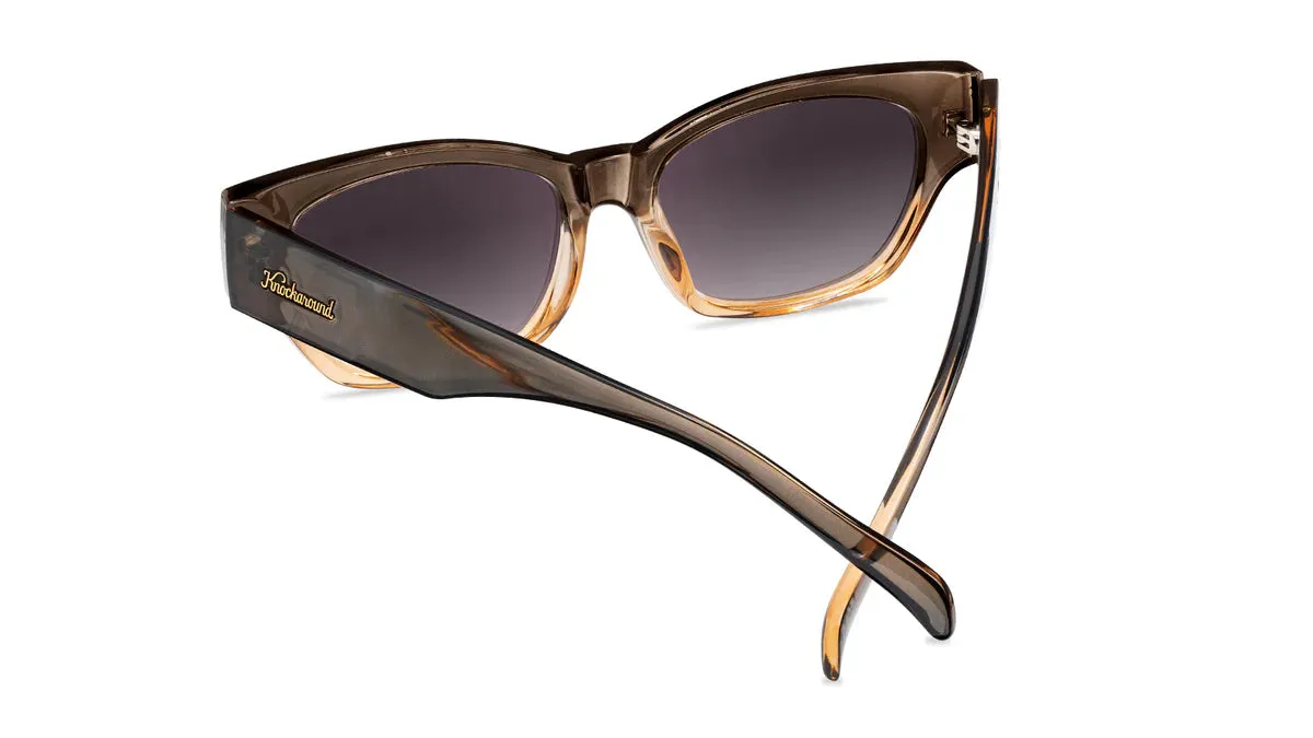 Knockaround Cortado Junipers Glossy Muted Gray to Peach Frame - Smoke Gradient Lens - Polarized Sunglasses