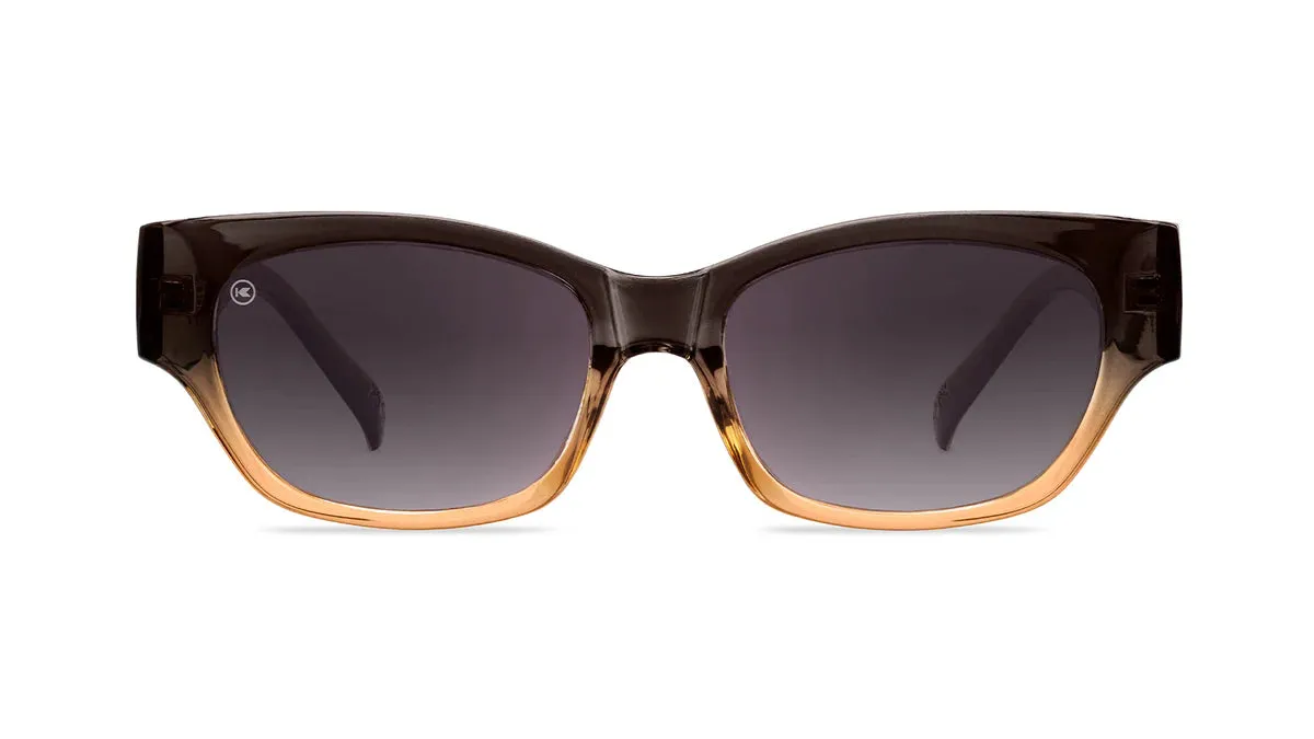 Knockaround Cortado Junipers Glossy Muted Gray to Peach Frame - Smoke Gradient Lens - Polarized Sunglasses