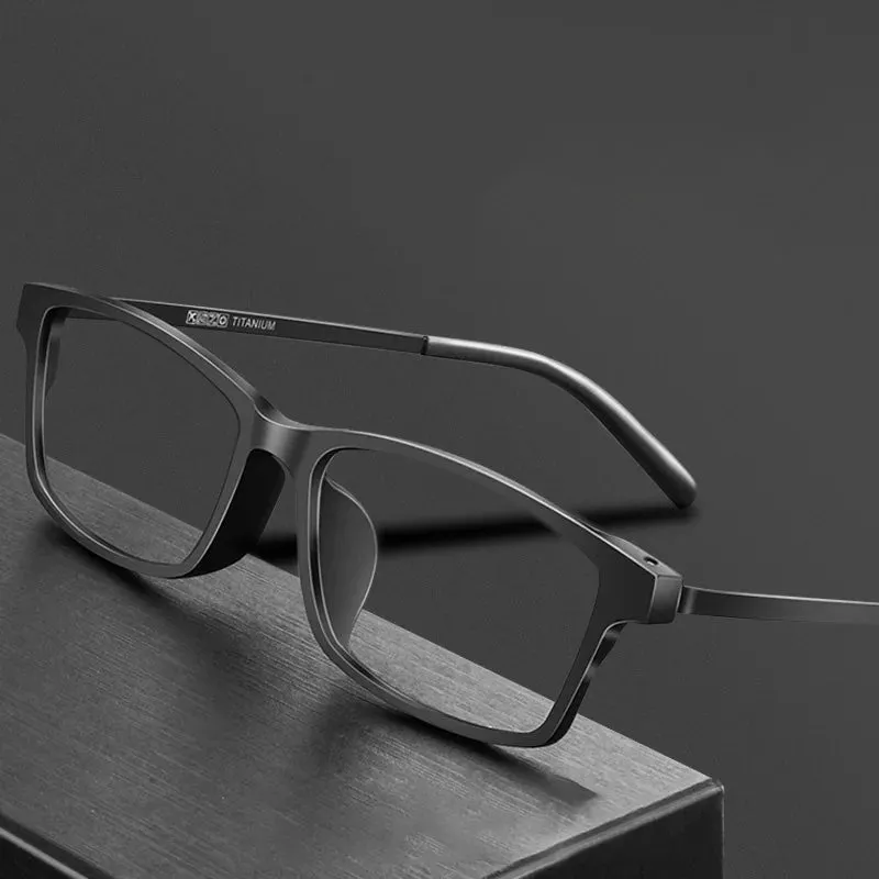 Kocolior Men's Full Rim Large Square Tr 90 Titanium Eyeglasses 3878
