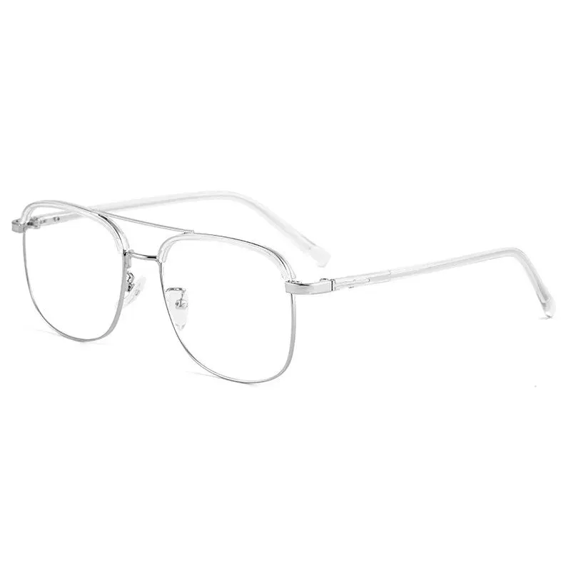 Kocolior Unisex Full Rim Square Double Bridge Alloy Reading Glasses 18032