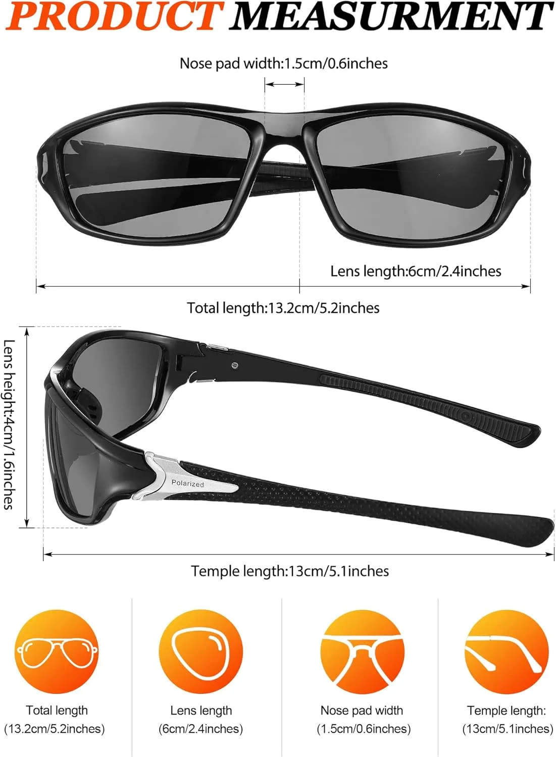 Konohan 9 Pairs Polarized Sports Sunglasses for Men Driving Shades Running and Tactical Polarized Sunglasses