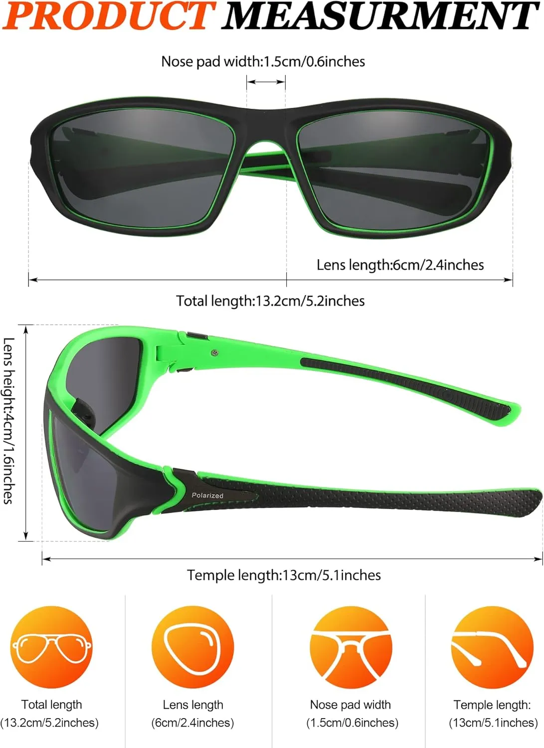 Konohan 9 Pairs Polarized Sports Sunglasses for Men Driving Shades Running and Tactical Polarized Sunglasses
