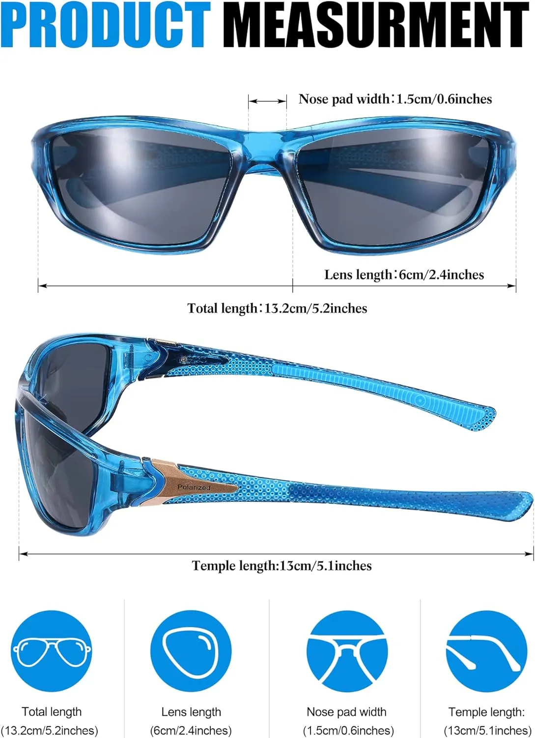 Konohan 9 Pairs Polarized Sports Sunglasses for Men Driving Shades Running and Tactical Polarized Sunglasses