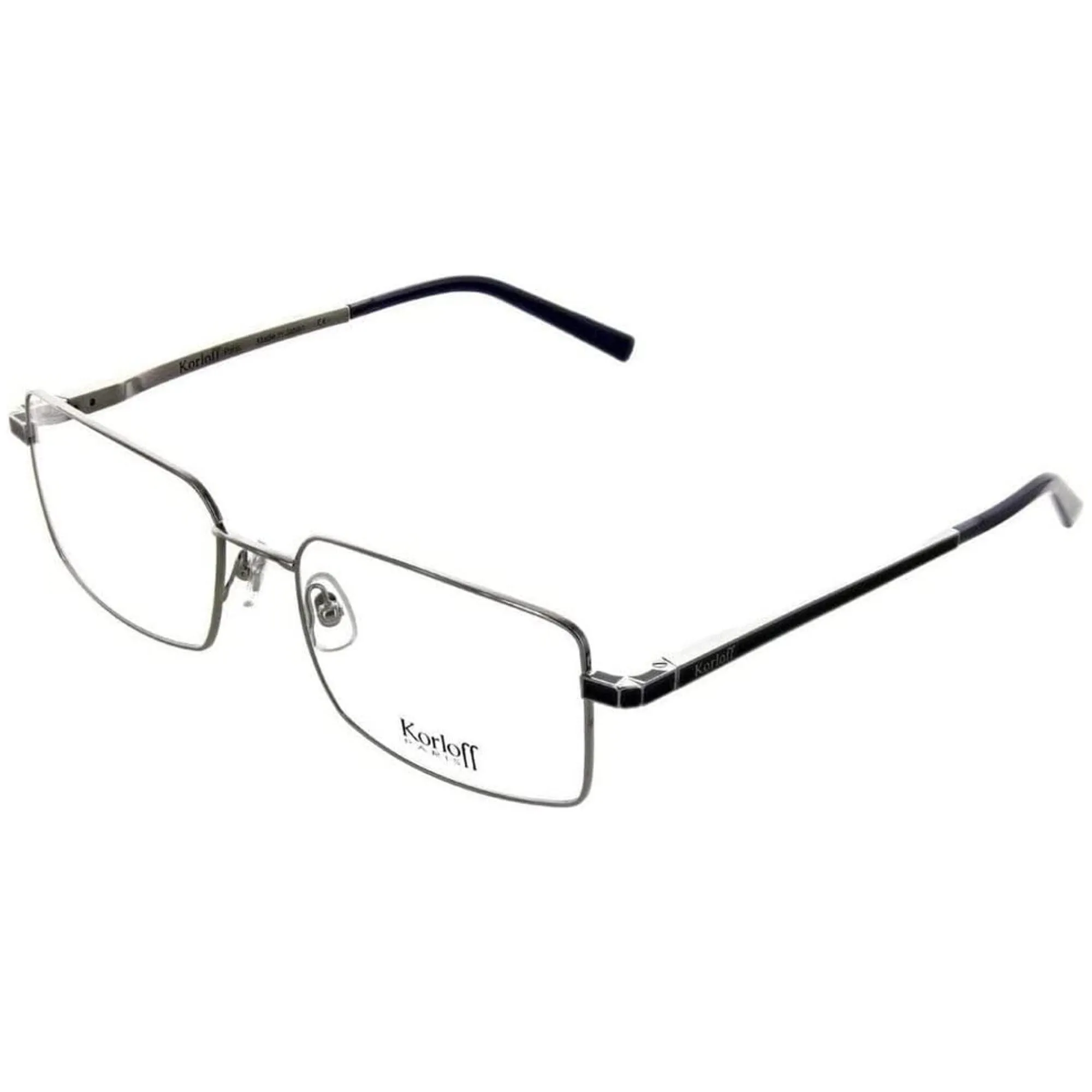 Korloff Women's Eyeglasses - Silver Metal Rectangular Frame Demo Lens | KORLOFF K004 3
