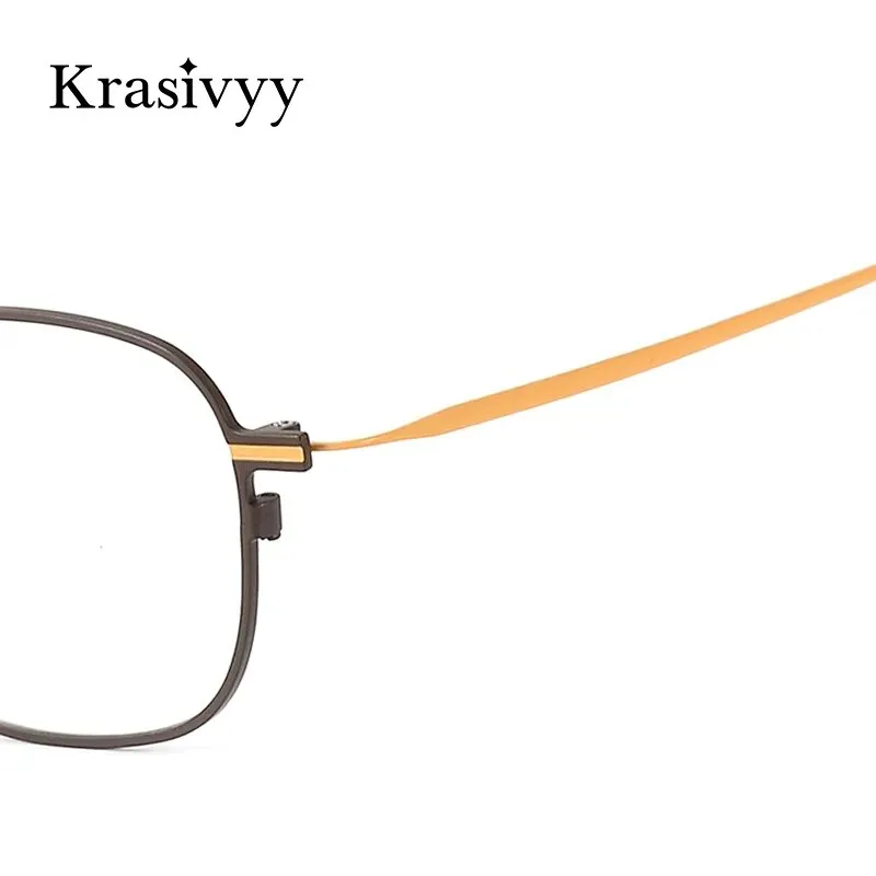 Krasivyy Men's Full Rim Square Titanium Eyeglasses Hm5001