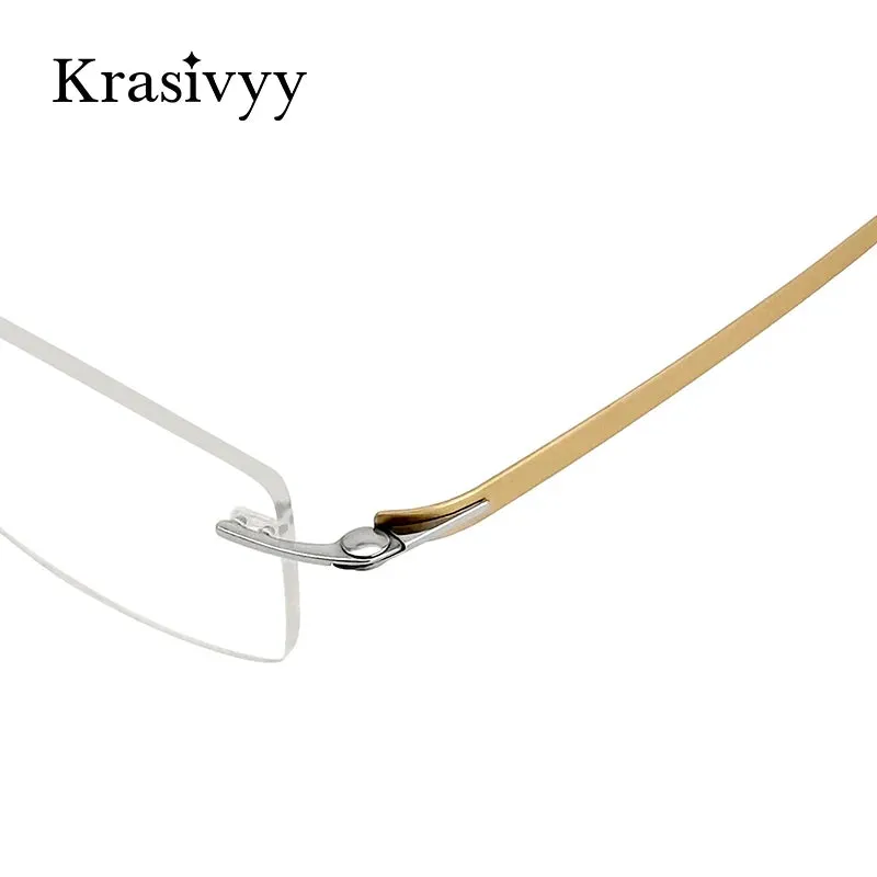 Krasivyy Unisex Rimless Square Screwless Titanium Eyeglasses 5001