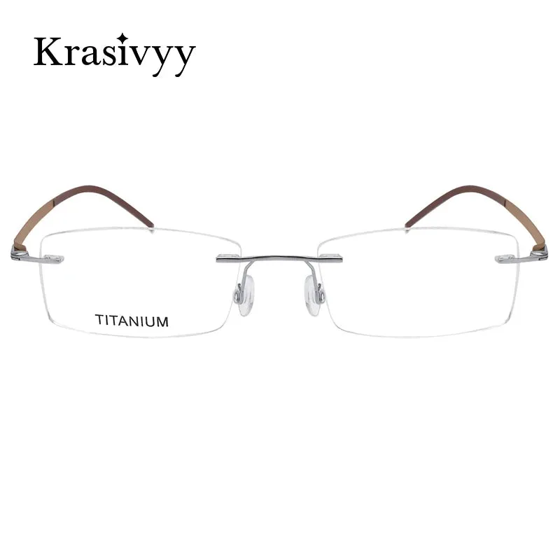 Krasivyy Unisex Rimless Square Screwless Titanium Eyeglasses 5001