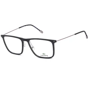 Lacoste Men's Eyeglasses - Clear Demo Lens Black Acetate Square Frame | L2829 001