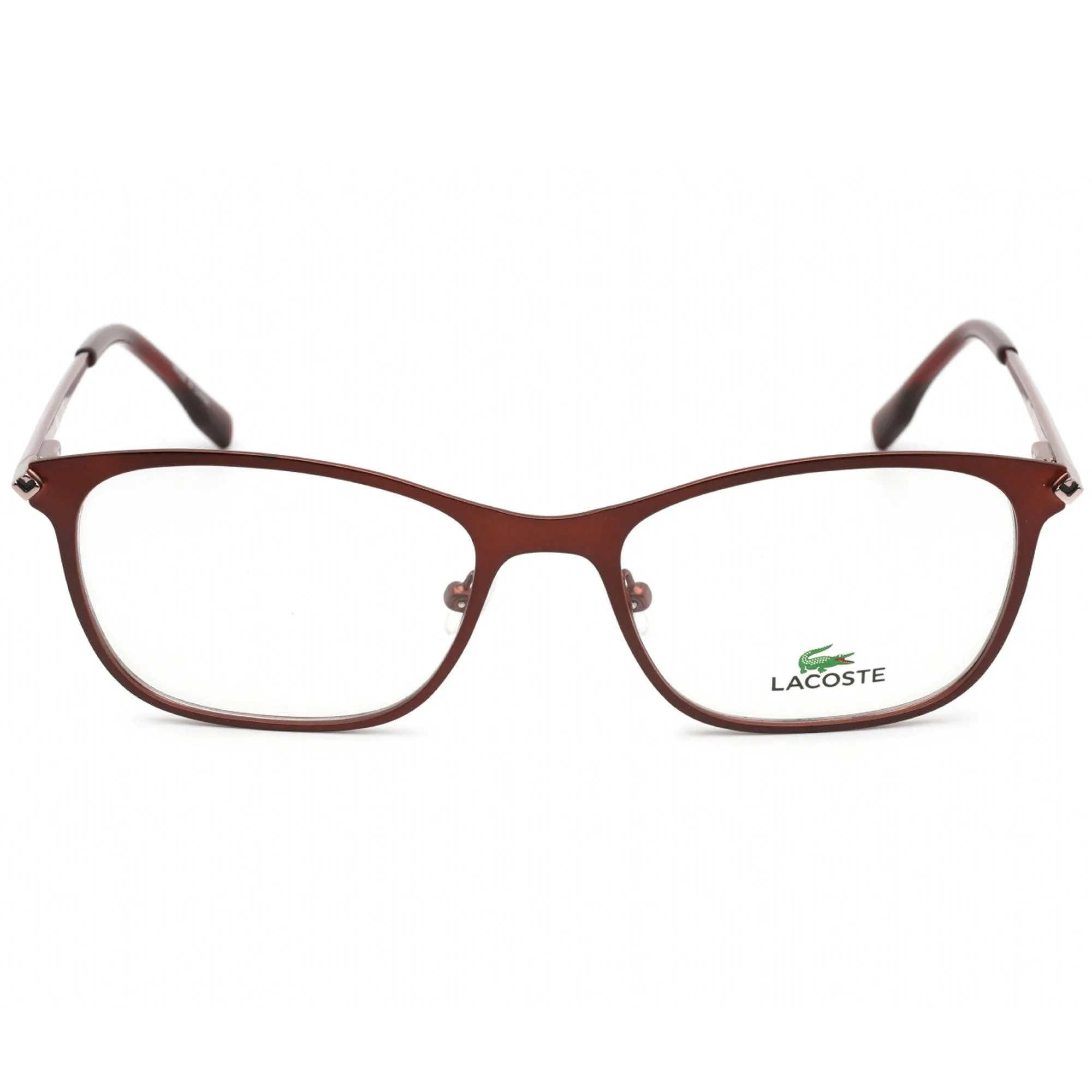 Lacoste Men's Eyeglasses - Clear Demo Lens Burgundy/Rose Metal Frame | L2276 604