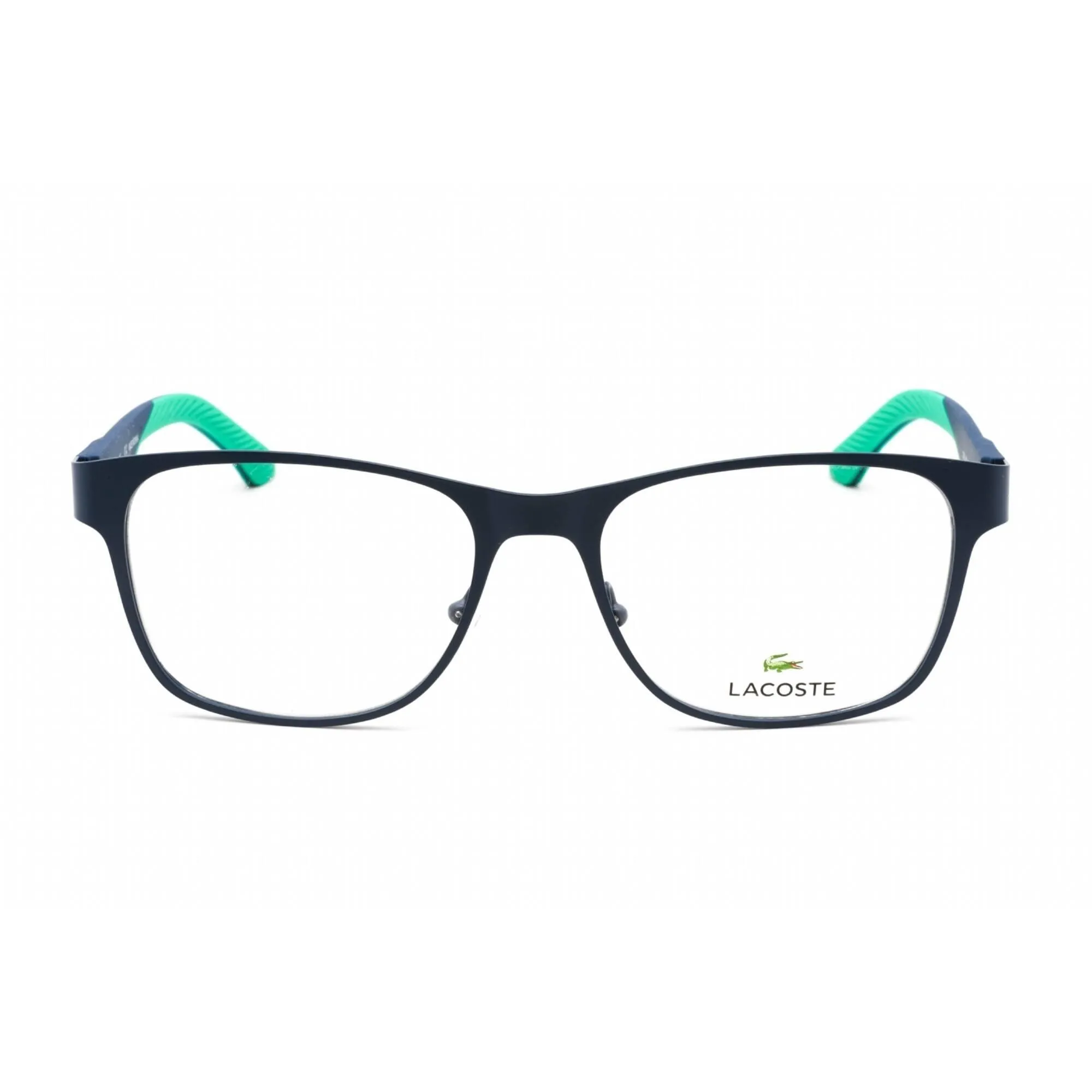 Lacoste Men's Eyeglasses - Clear Lens Matte Blue Rectangular Metal Frame | L2282 401