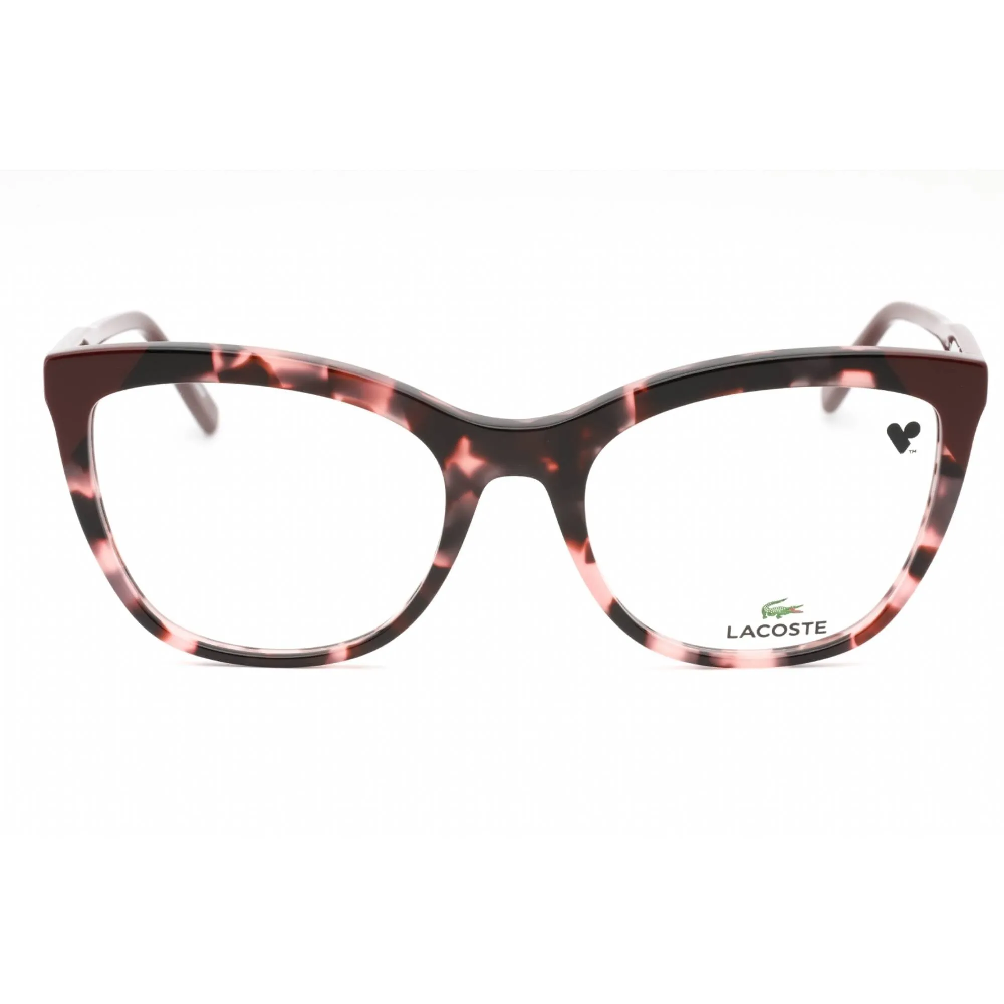 Lacoste Women's Eyeglasses - Havana/Rose Plastic Cat Eye Full Rim Frame | L2884 219
