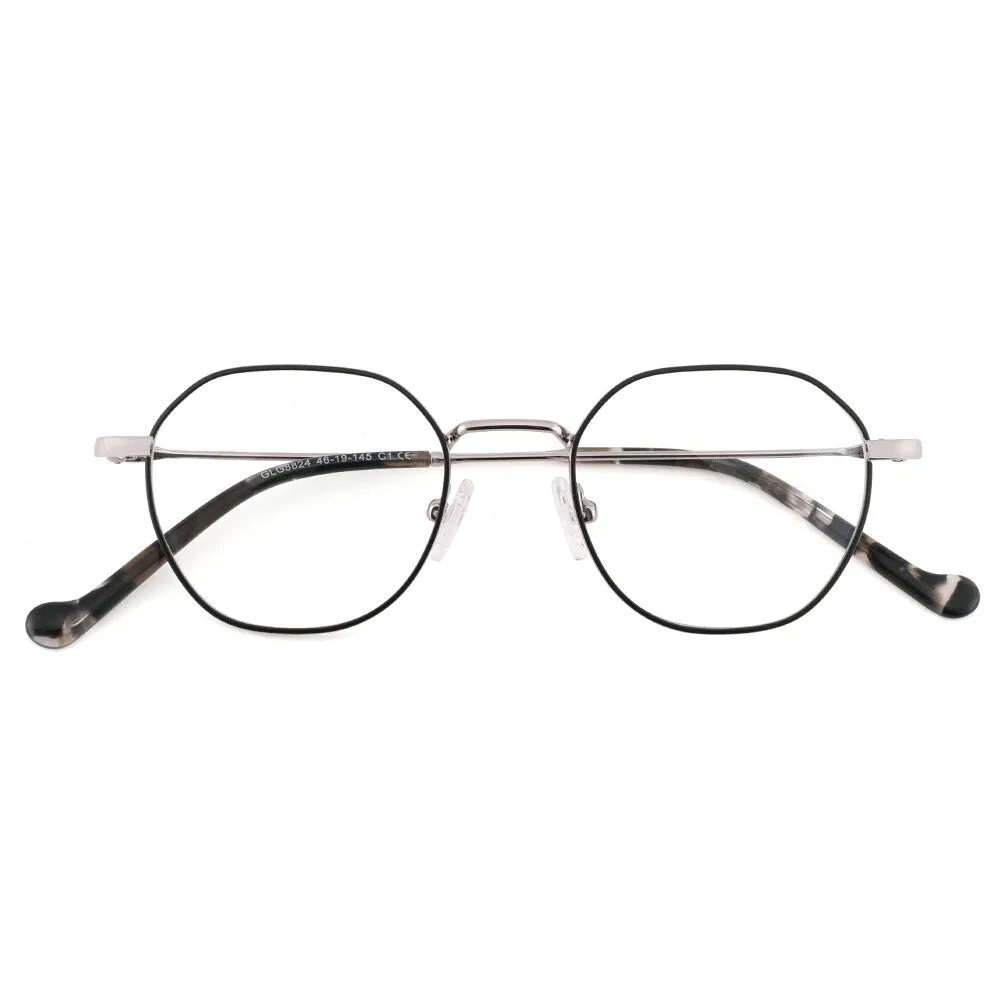 Laoyehui Unisex Full Rim Round Alloy Frame Eyeglasses 8824