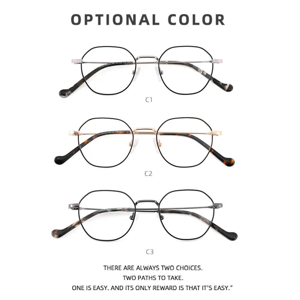 Laoyehui Unisex Full Rim Round Alloy Frame Eyeglasses 8824