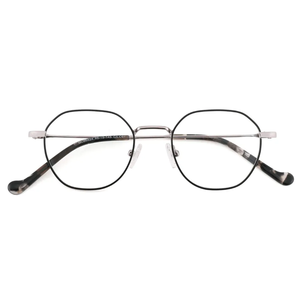 Laoyehui Unisex Full Rim Round Alloy Frame Eyeglasses 8824