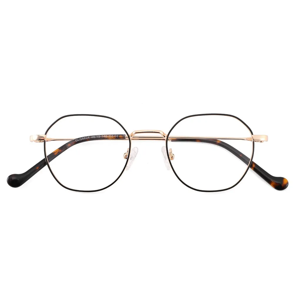 Laoyehui Unisex Full Rim Round Alloy Frame Eyeglasses 8824