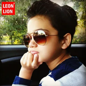 LEONLION - Original 2021 Classic Vintage Sunglasses Children Colorful Mirror Glasses Boys/Girls Metal Frame Kids Cute Outdoor Eyeglasses