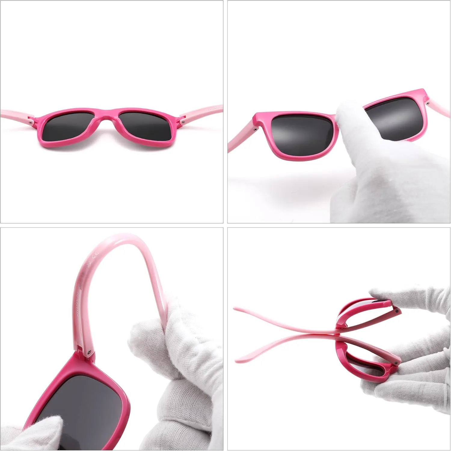 LIU·WEN Kids Polarized Sunglasses for Boys Girls - Square Flexible TPEE Rubber Frame Toddler Shades for Age 2-7