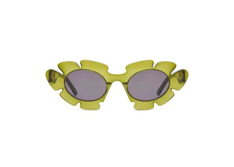 Loewe Flower Sunglasses In Injected Nylon Cactus Green