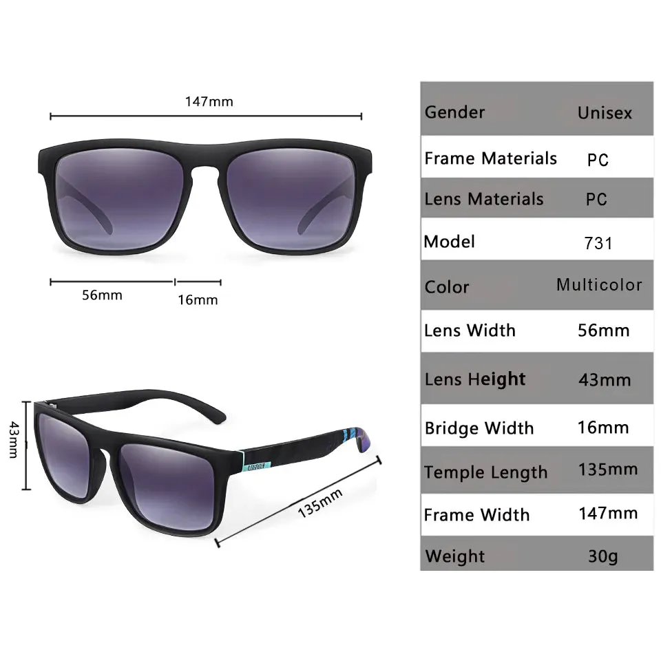 LOISRUBY Brand Square Cycling Sunglasses Men Women Polarized Goggles for Fishing Driving Running UV400 Eyewear