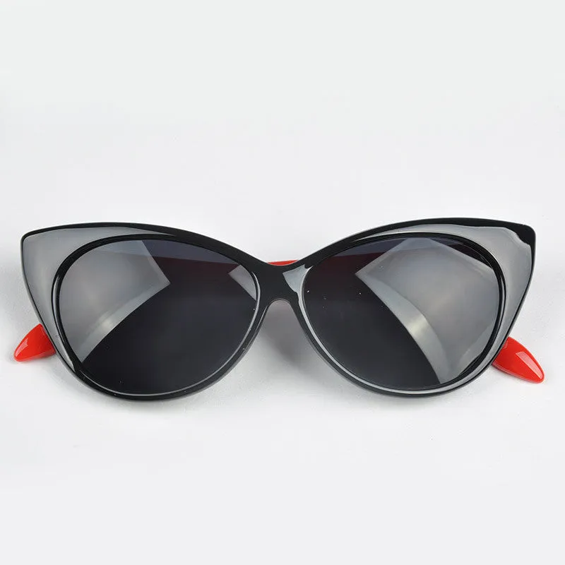 Lovely Cat Eye UV Protection Anti-Radiation Women Sunglasses Vintage Goggles Dark Glasses