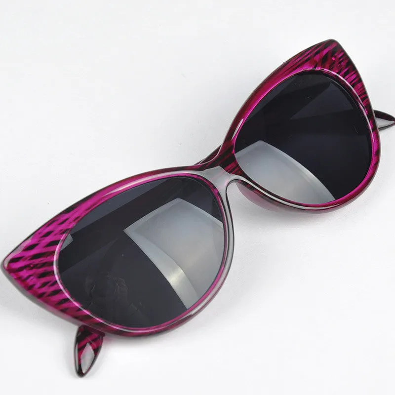 Lovely Cat Eye UV Protection Anti-Radiation Women Sunglasses Vintage Goggles Dark Glasses
