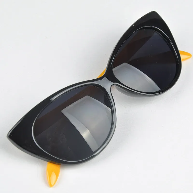 Lovely Cat Eye UV Protection Anti-Radiation Women Sunglasses Vintage Goggles Dark Glasses